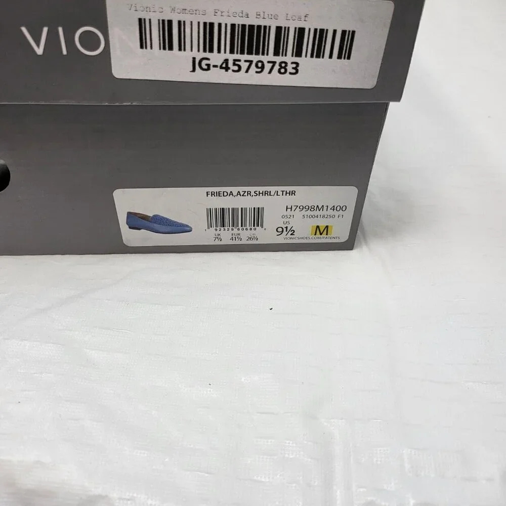 Vionic Woman's Frieda Leather Slip On Loafers blue Shoes size 7.5M - Picture 7 of 10